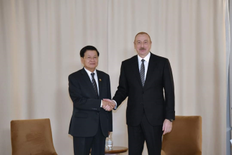  President Thongloun Engages in Talks with Azerbaijani President to Strengthen Bilateral Relations